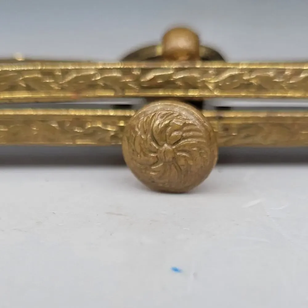 Antique French Art Nouveau Purse Frame Romantic‎ Parisian Gold Clasp